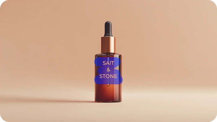 mark out the logo watermark on the product bottle image