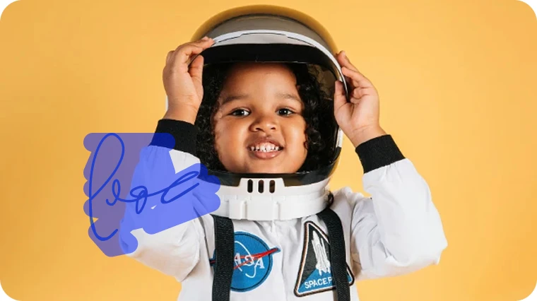 mark out the signature watermark on kid image