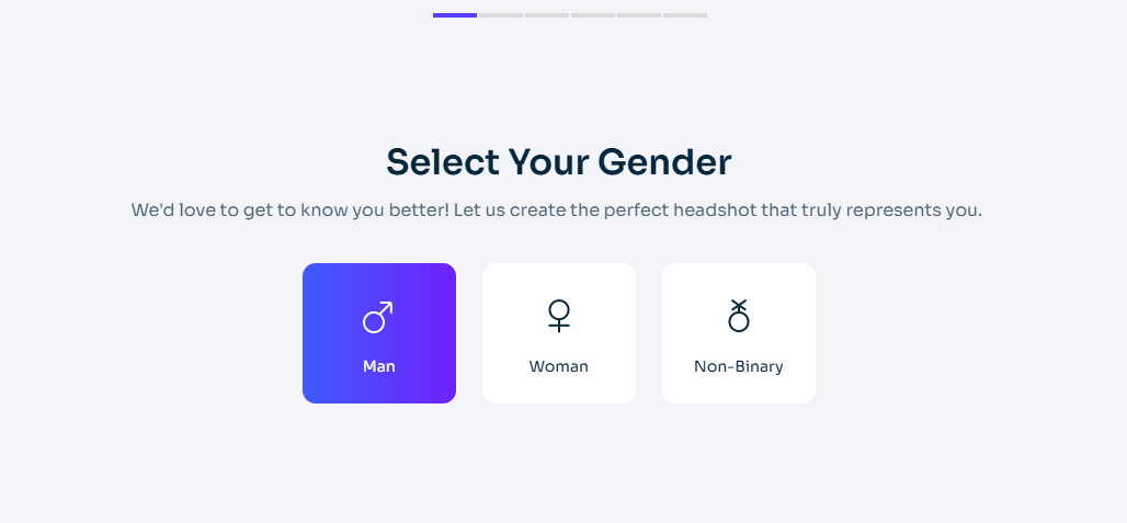 Wählen Sie das Geschlecht eines Mannes aus dem KI-Generator, um einen Avatar zu erstellen