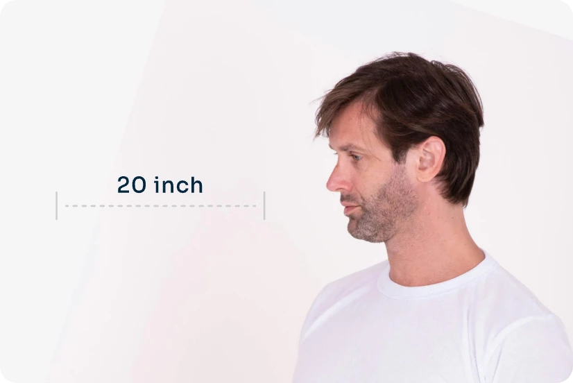 body camera distance when taking a passport photo