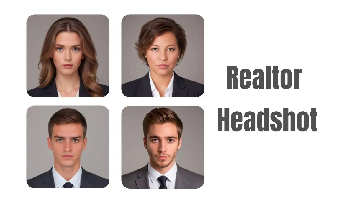 four ai generated realtor headshot for woman and man from AI Ease