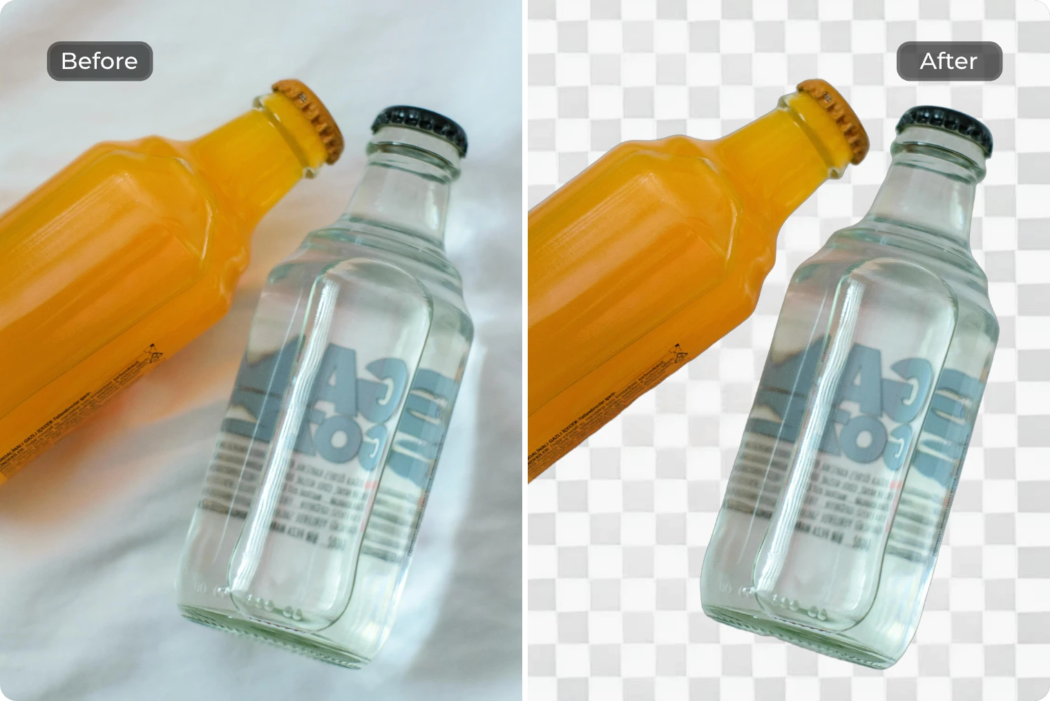 remove the background from the bottle image in AI Ease remove the background from the bottle image in AI Ease