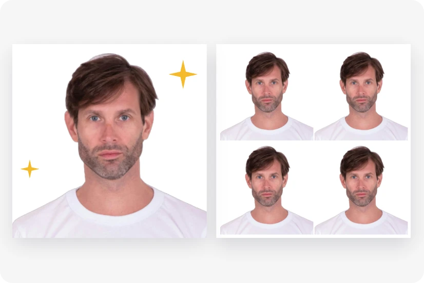 Standard-Passfoto für Männer in AI Ease erstellt