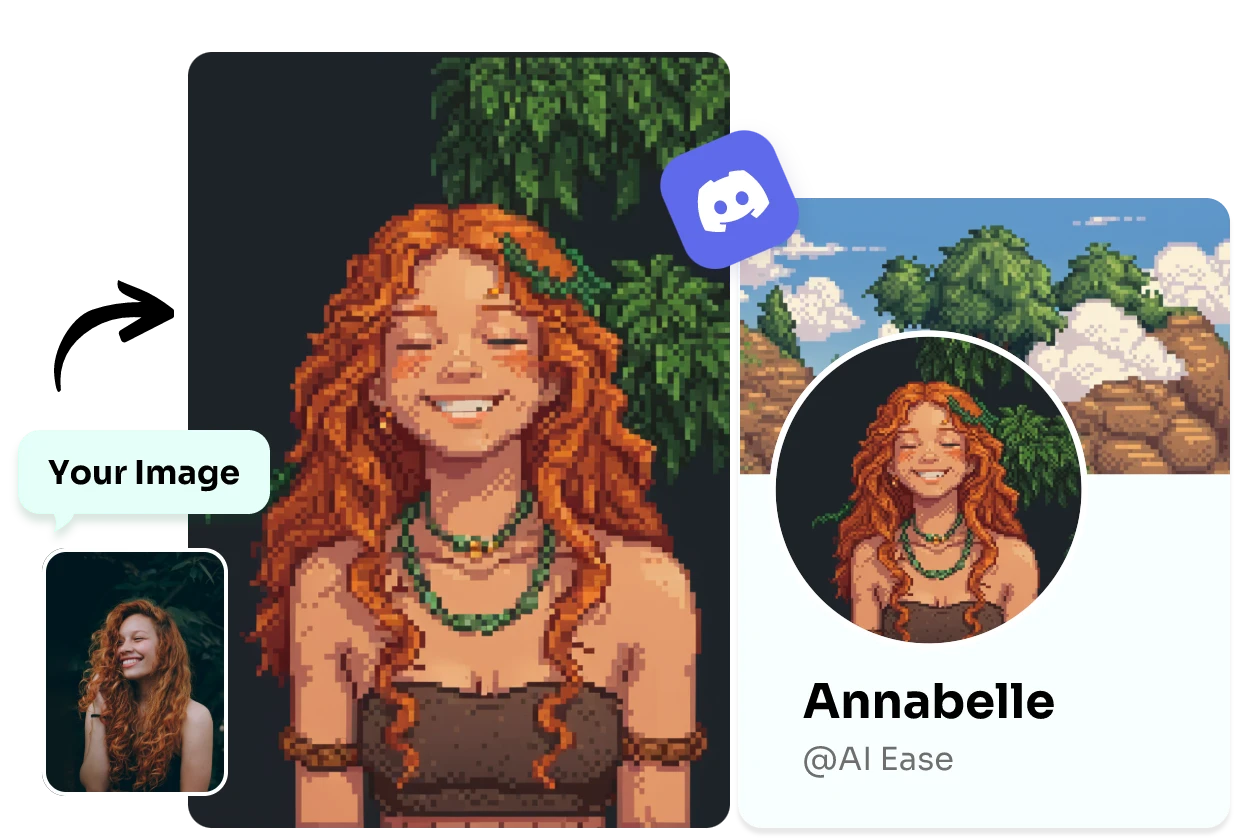 converter foto feminina em pixel art e aplicá-la como avatar do discord
