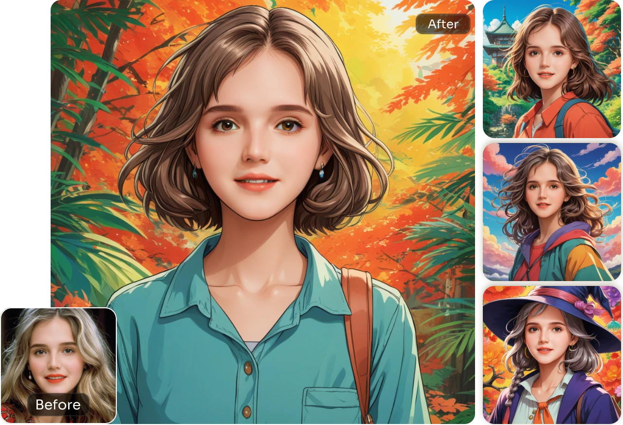 AI Easeで4つのアニメアバターを作成する