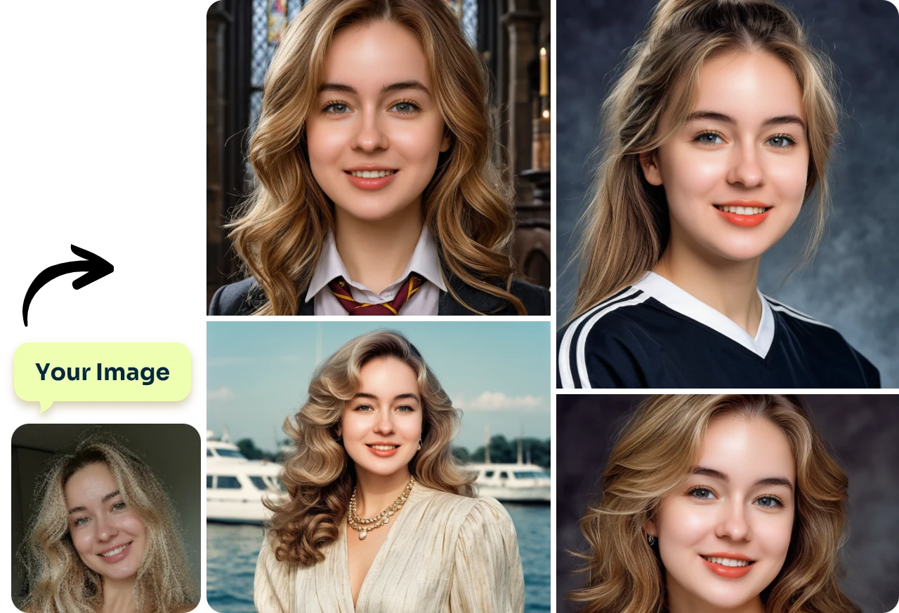 AI Easeの無料オンラインアバターメーカーで4人のアバターを生成する