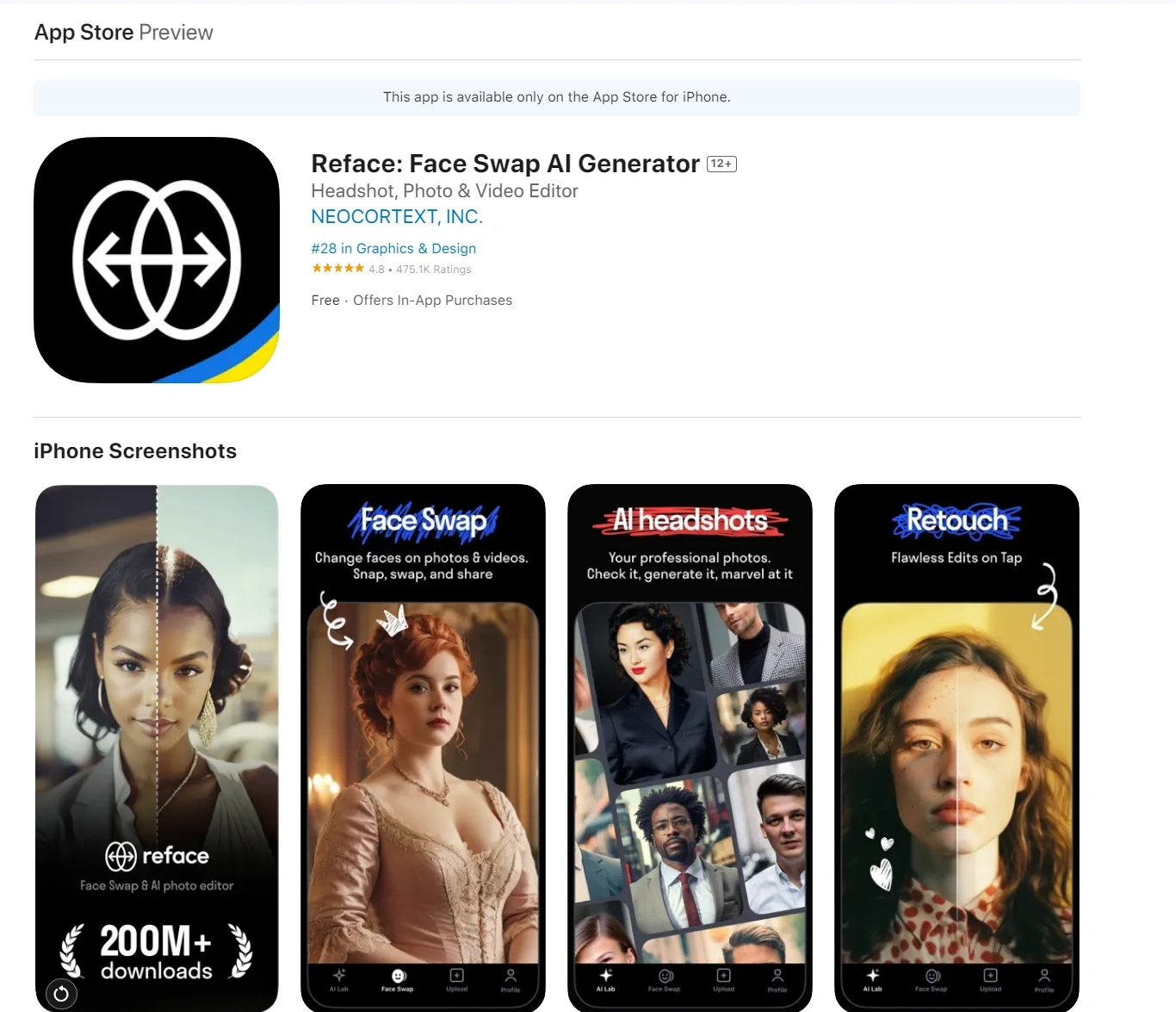 reface app screenshot