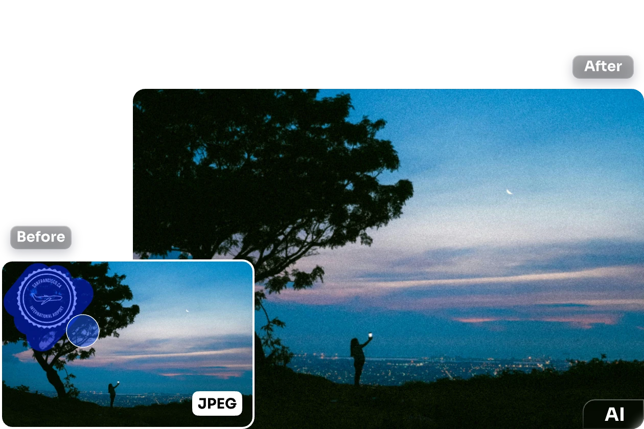 remover marca de água de paisagem nocturna de cidade jpeg com facilidade ai
