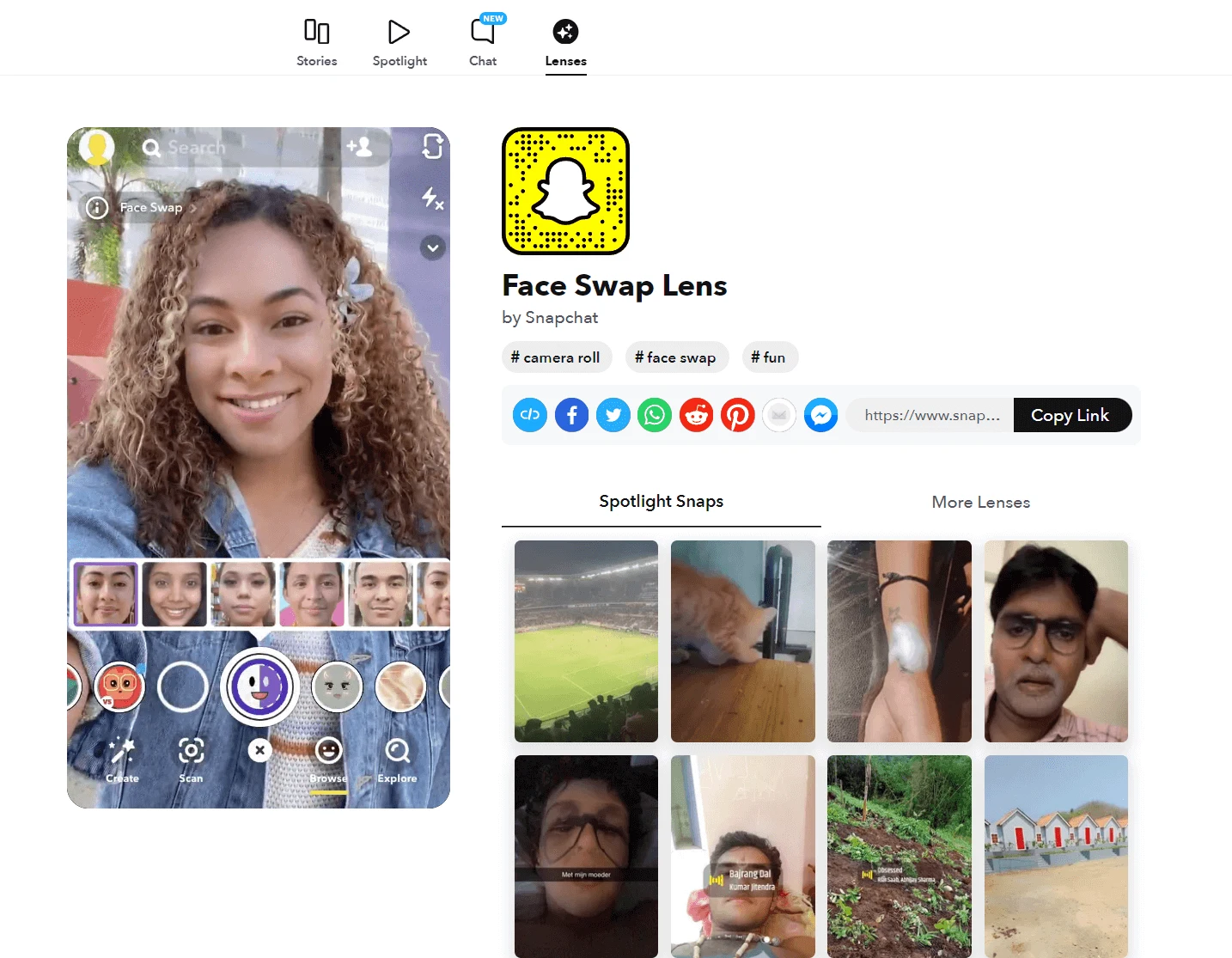 Snapchat Gesicht Swap Linse Effekt