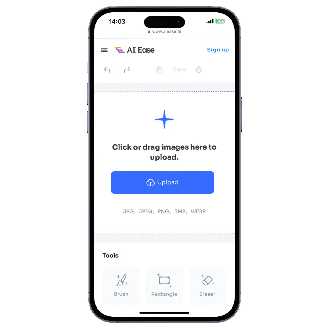 télécharger une photo vers ai ease object remover depuis votre iphone