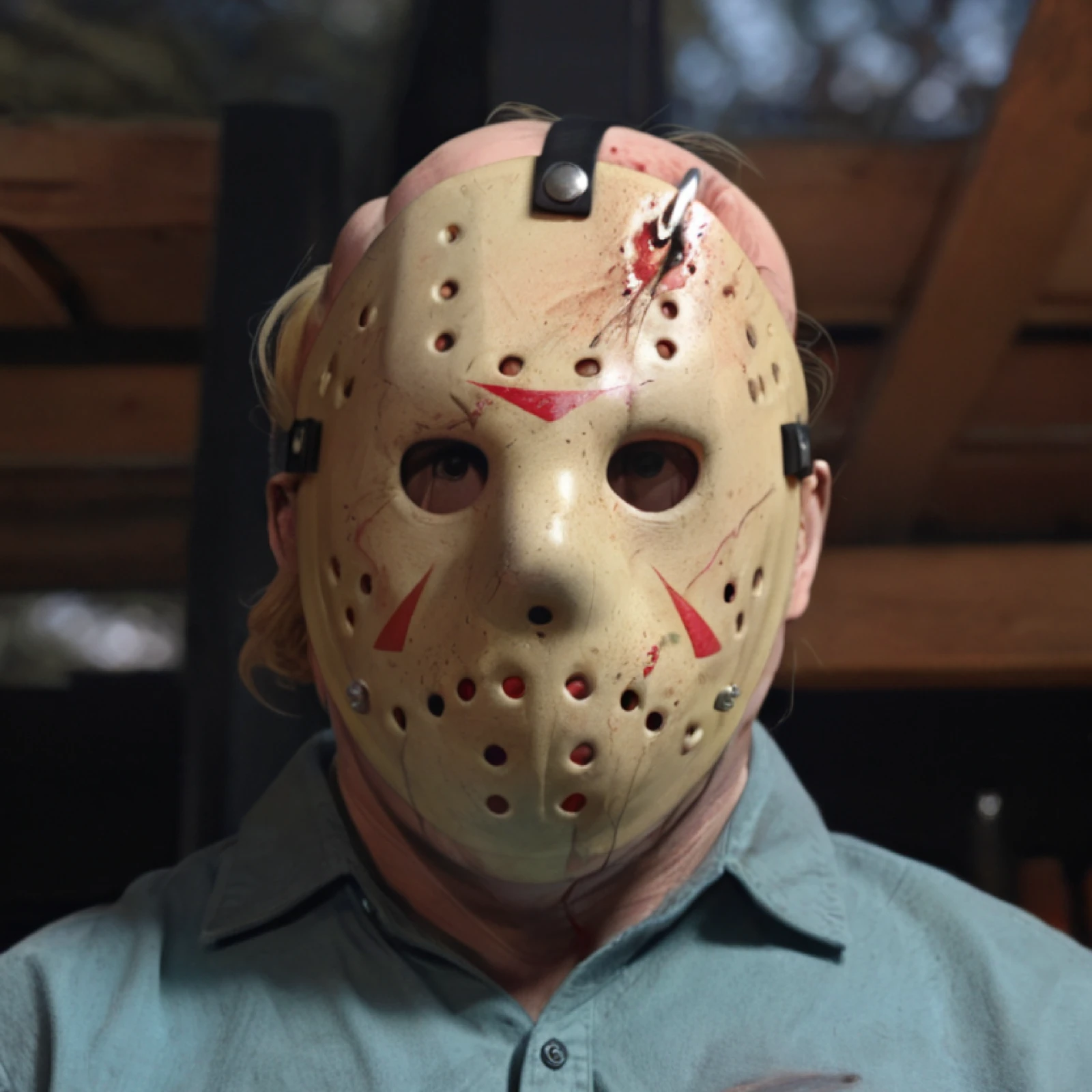 un hombre con un filtro verhees aterrador