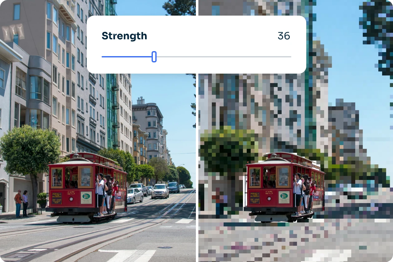 AI Easeでモザイクブラー効果の強さを調整する