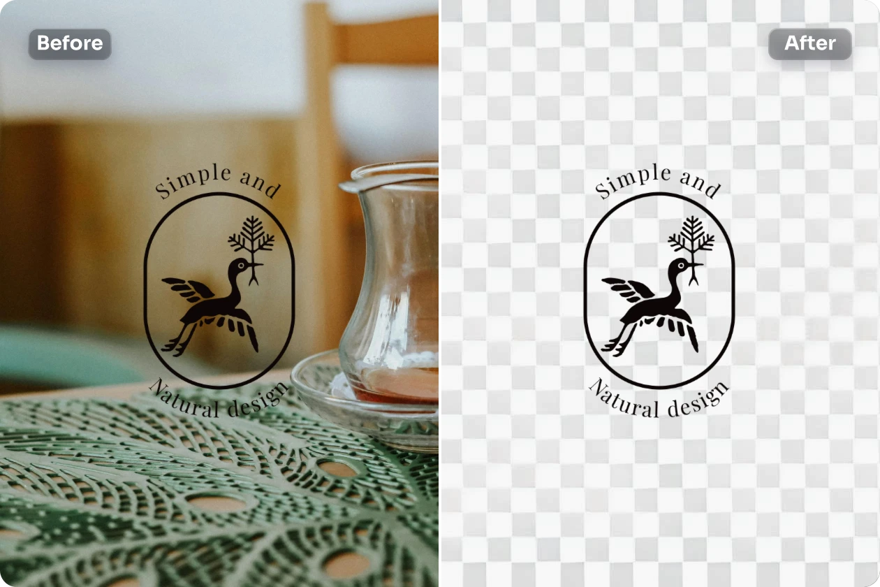 Extrahieren Sie das braune Kreislogo aus dem Bild mit AI Ease free logo background remover