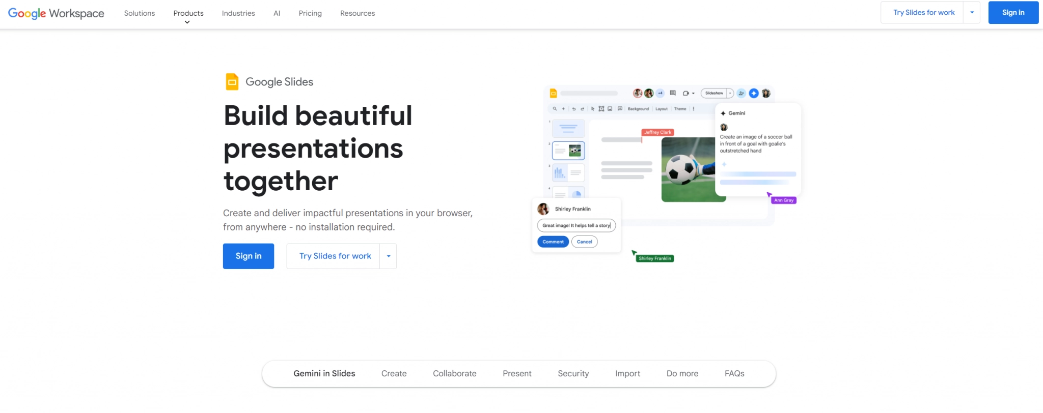 interface google slides