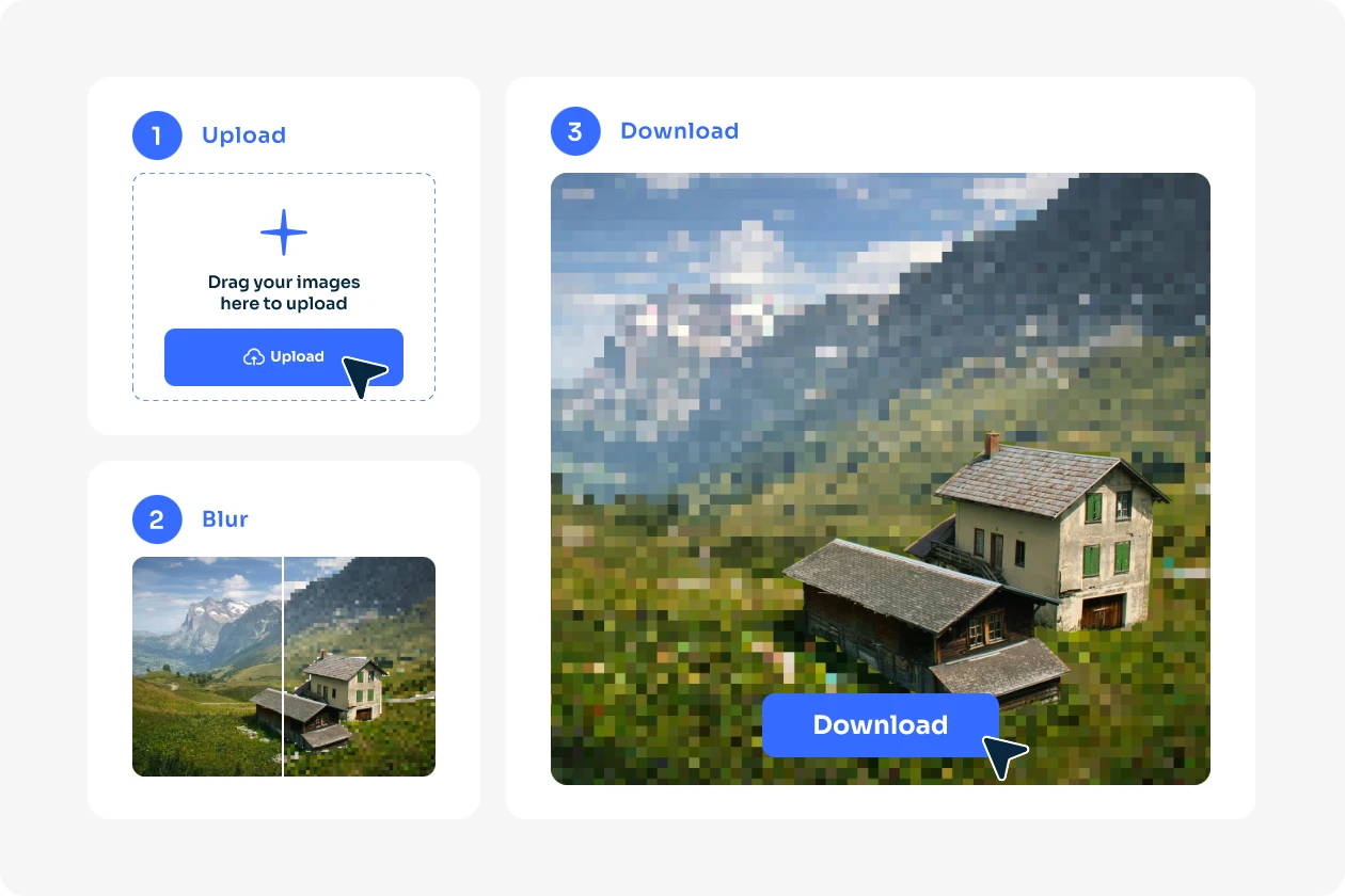 AI Easeでモザイクの背景ぼかしを適用する方法