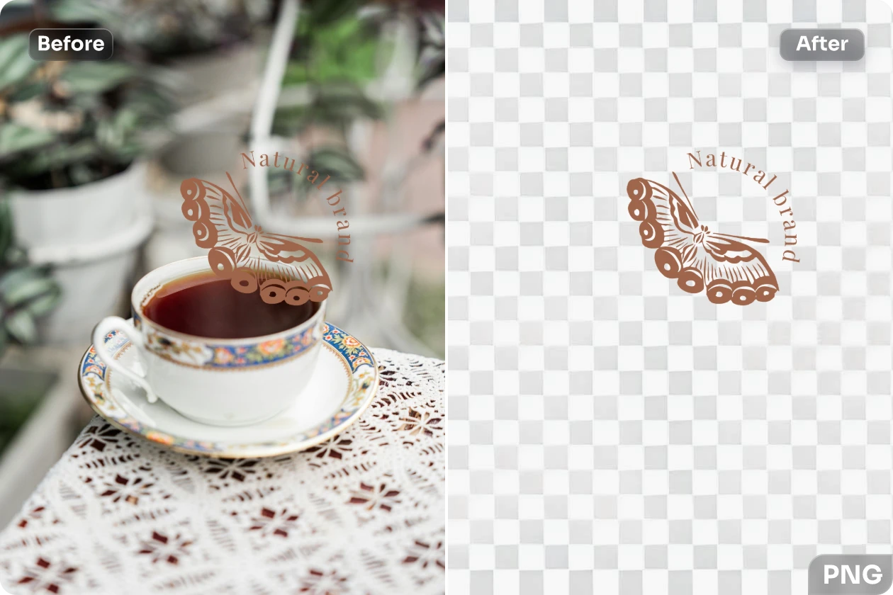 transformar a imagem do café num ficheiro png utilizando o criador de ficheiros png online gratuito AI Ease