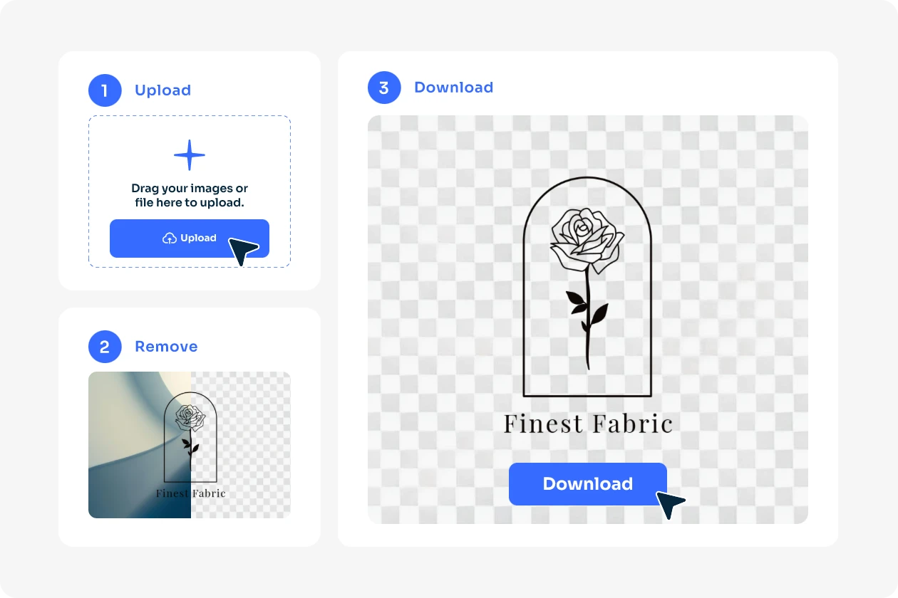 AI Easeで花の形のロゴから壁の背景を取り除く