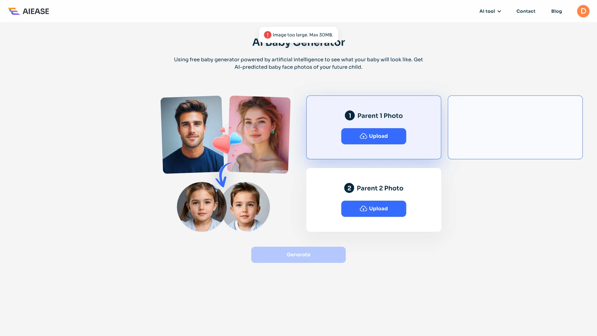 gerador de bebés ai interface de carregamento