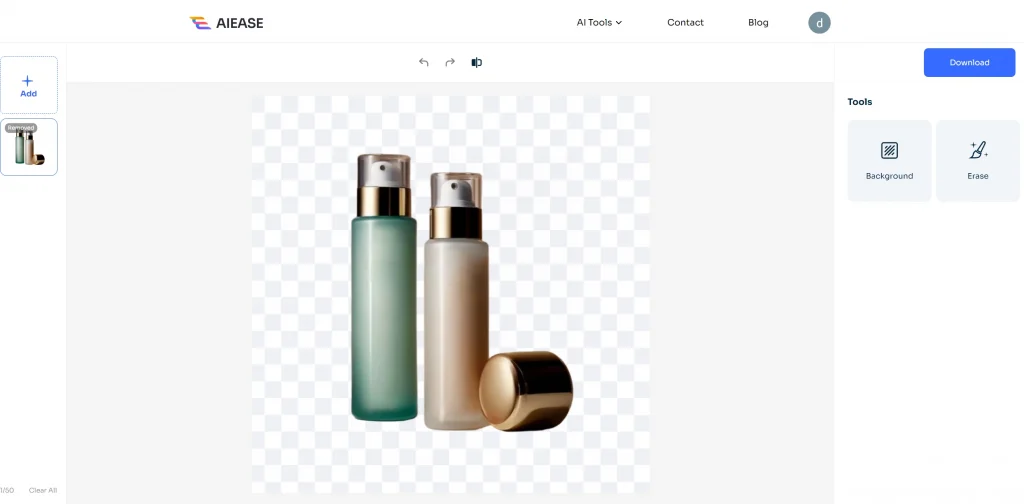 aiease supprime automatiquement l'arrière-plan d'une photo de produit de commerce électronique