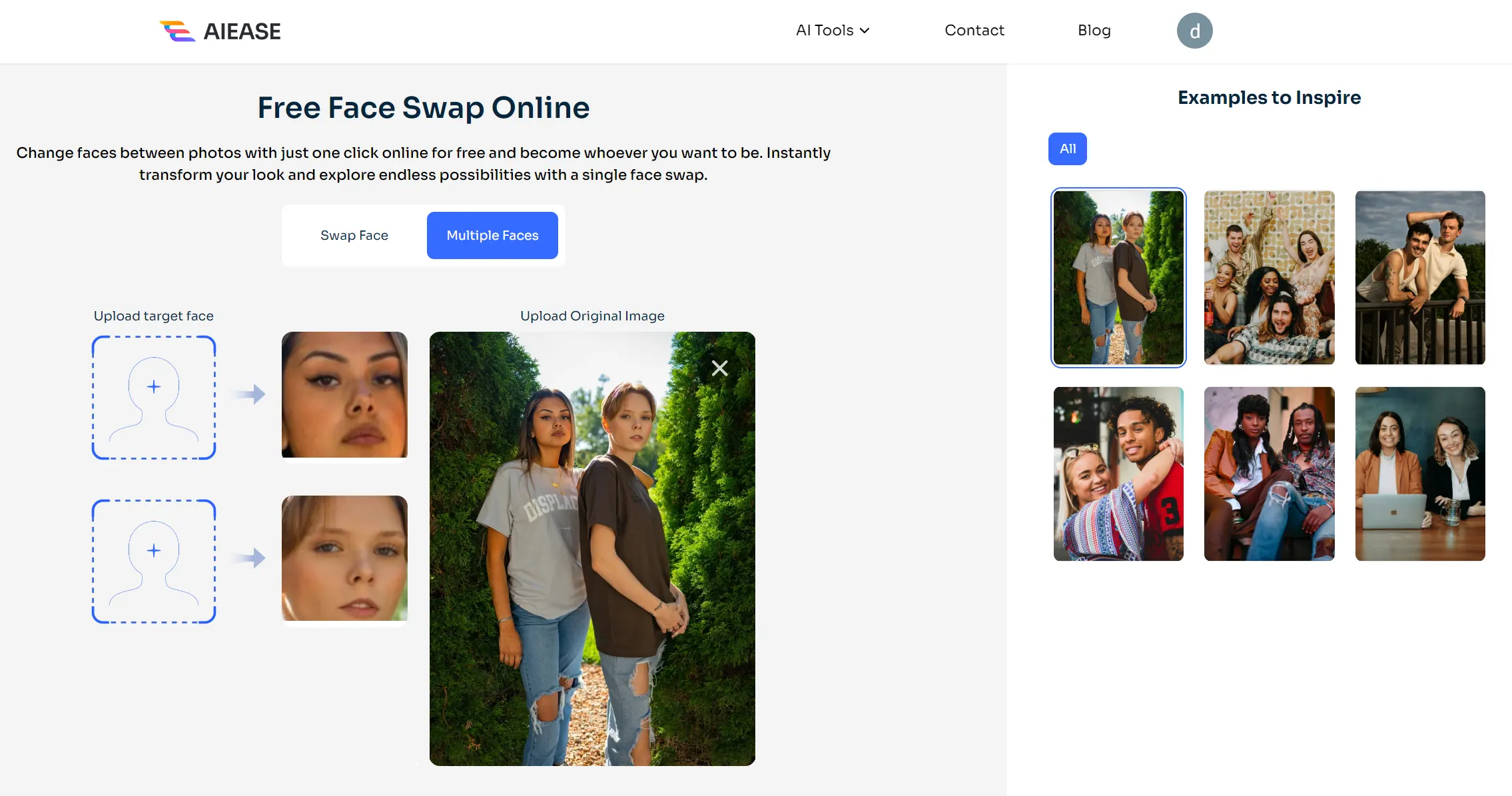 escolher-um-modelo-multiple-face-swap-template-from-ai-ease-free-ai-face-swapper
