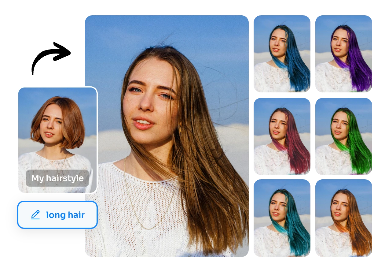 customize the female hairstyle and color in aiease hairstyle simultor for female