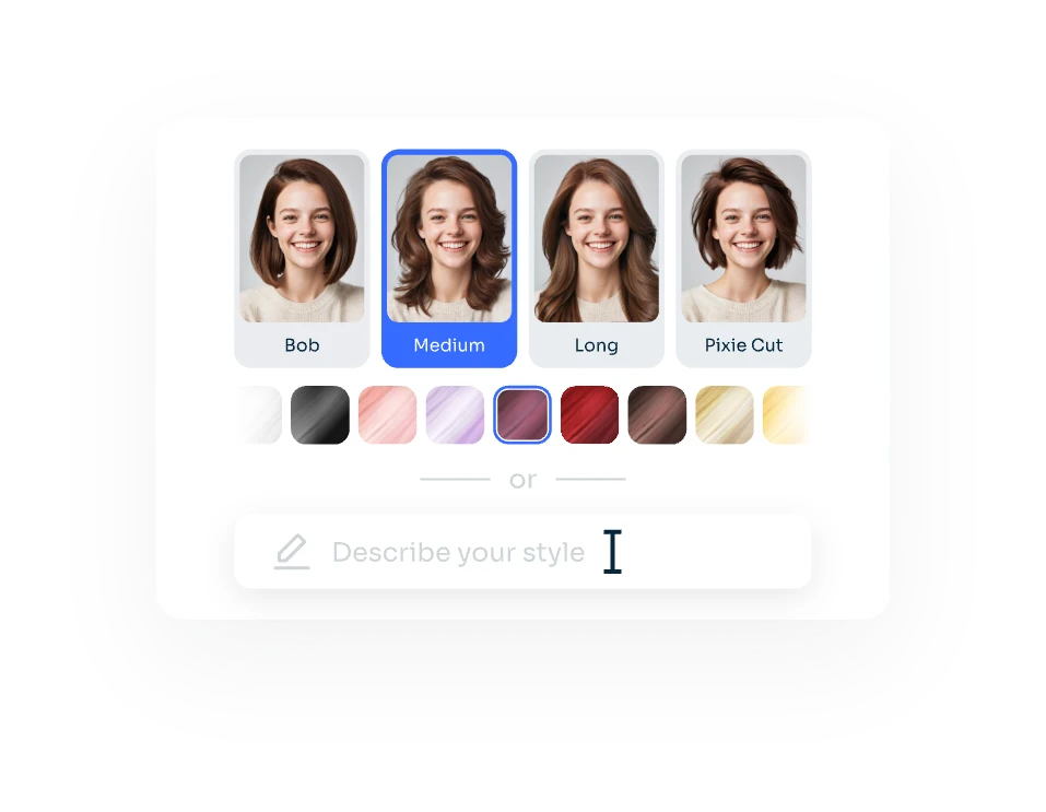 customize your hairstyle and hair color