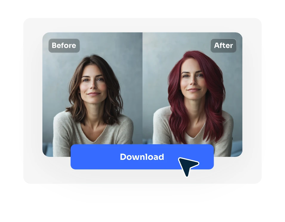 download the final image with new hairstyle