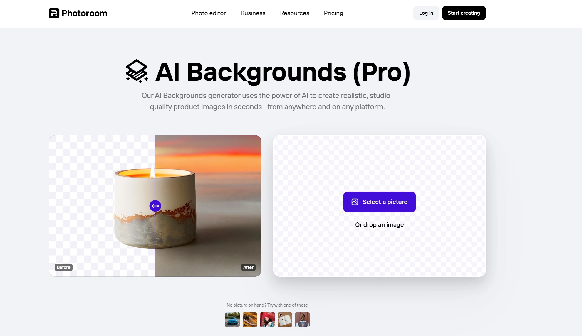 photoroom ai hintergrund generator