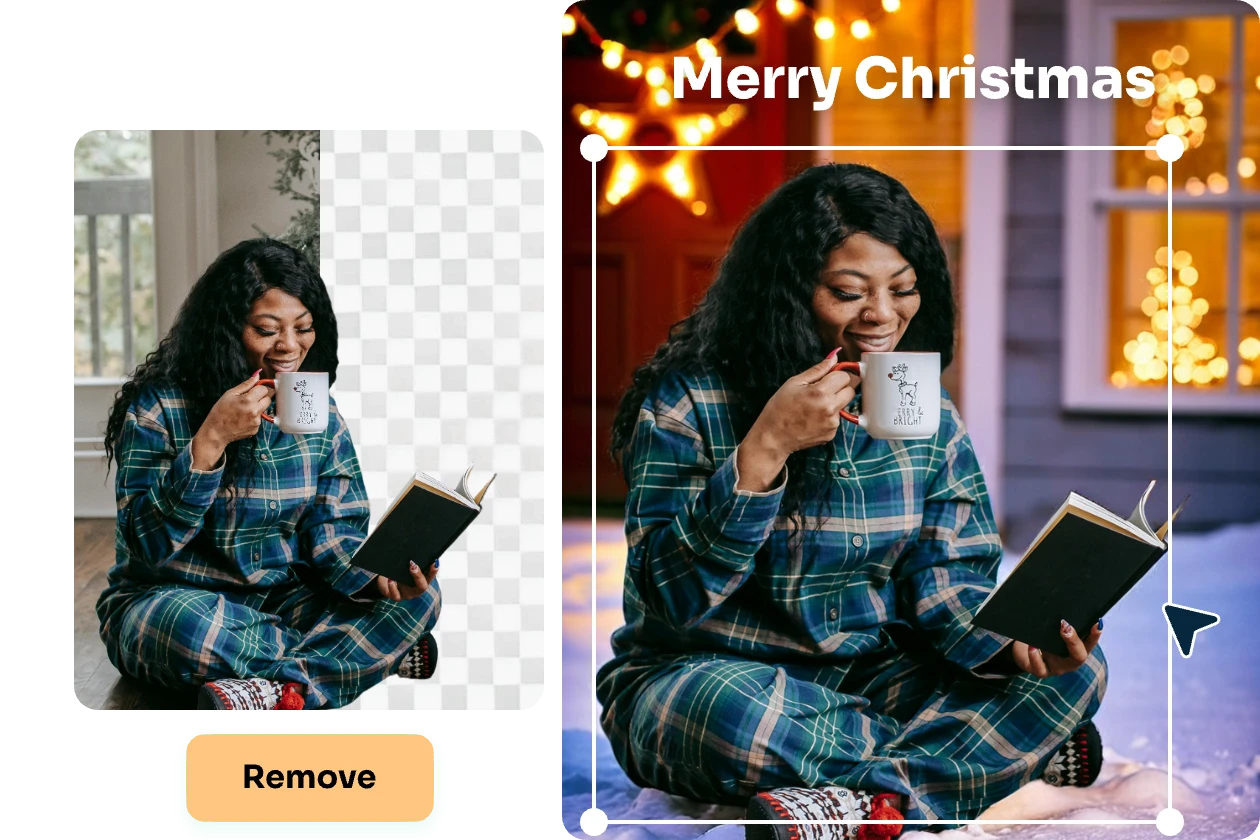 remove background from image for christmas poster design
