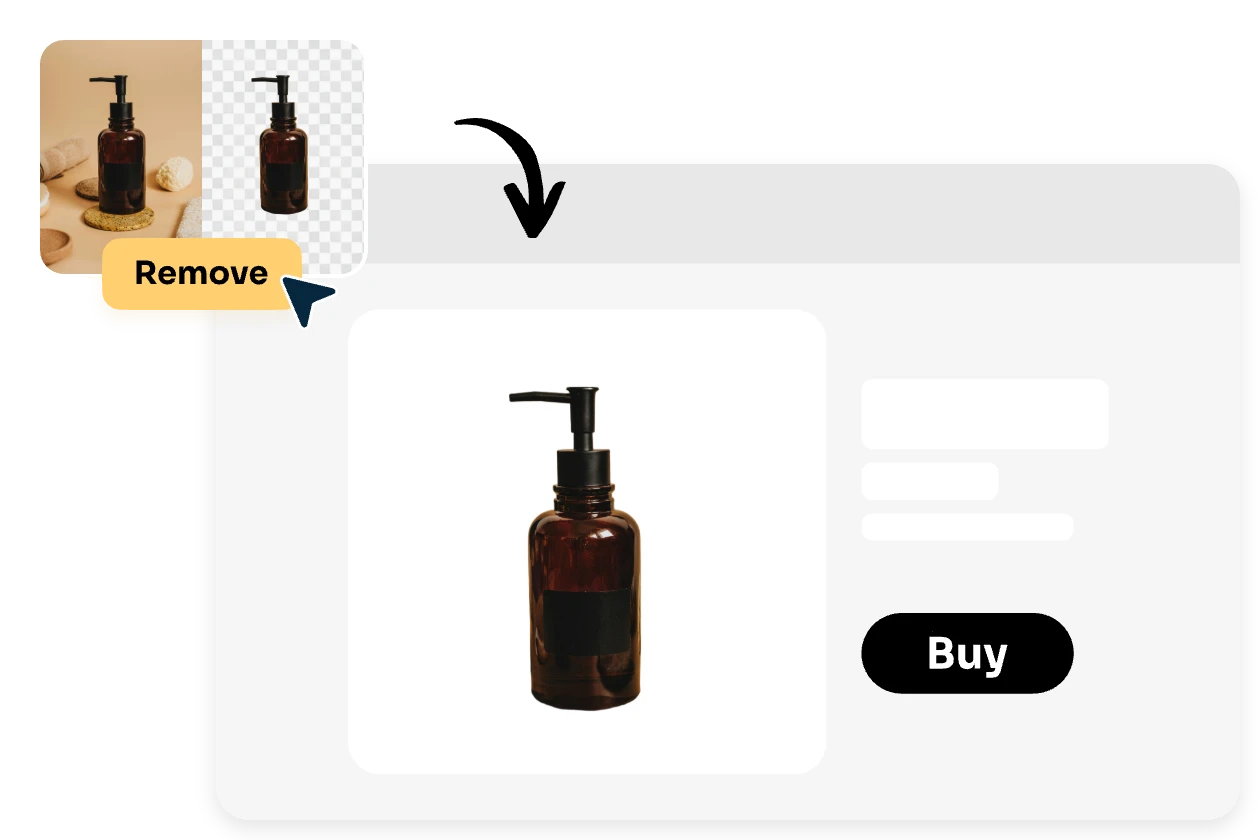 Entfernen Sie den Hintergrund von Produktfotos und zeigen Sie sie auf E-Commerce-Websites an