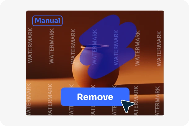 brush over the watermarks of a crockery photo