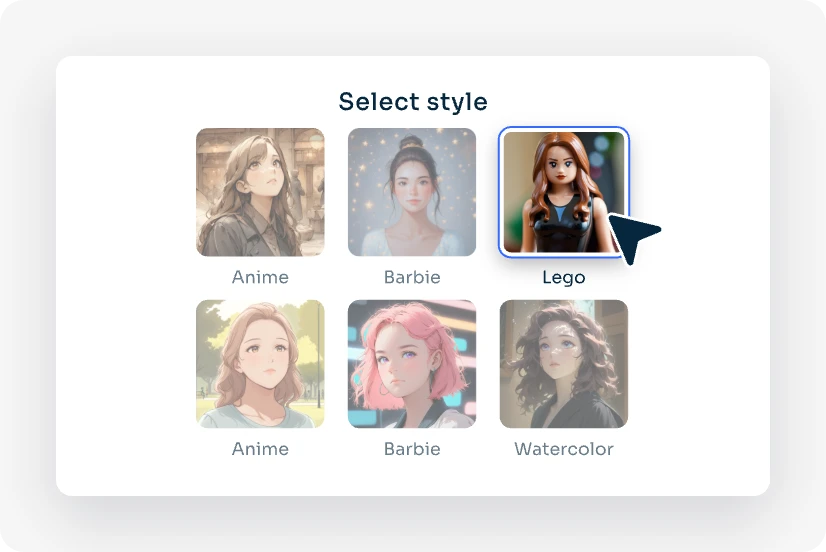 choose the lego ai filter in aiease ai filter library