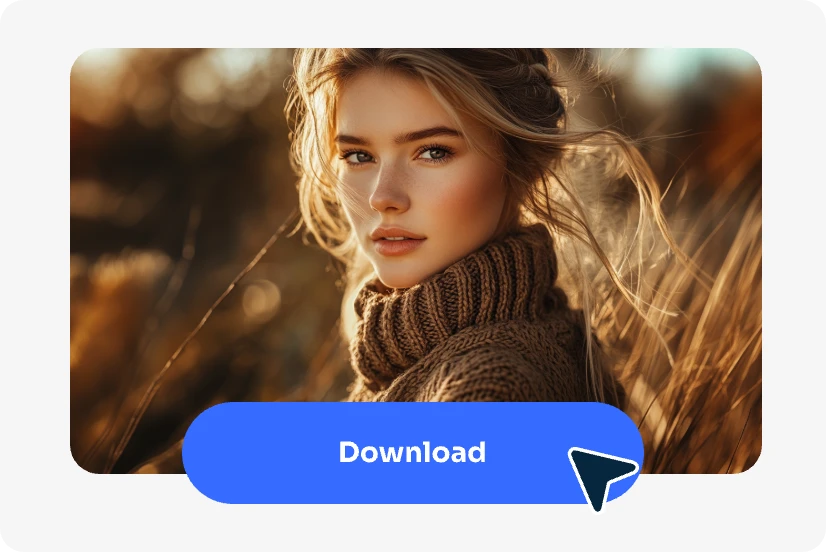 下載 the clear woman portrait in aiease midjourney upscaler