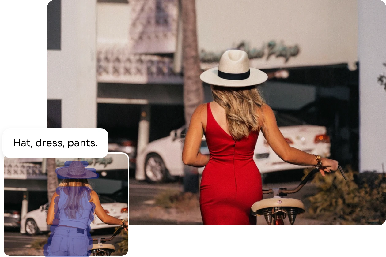 estendere l'immagine della vista posteriore di una donna e sostituire i suoi vestiti