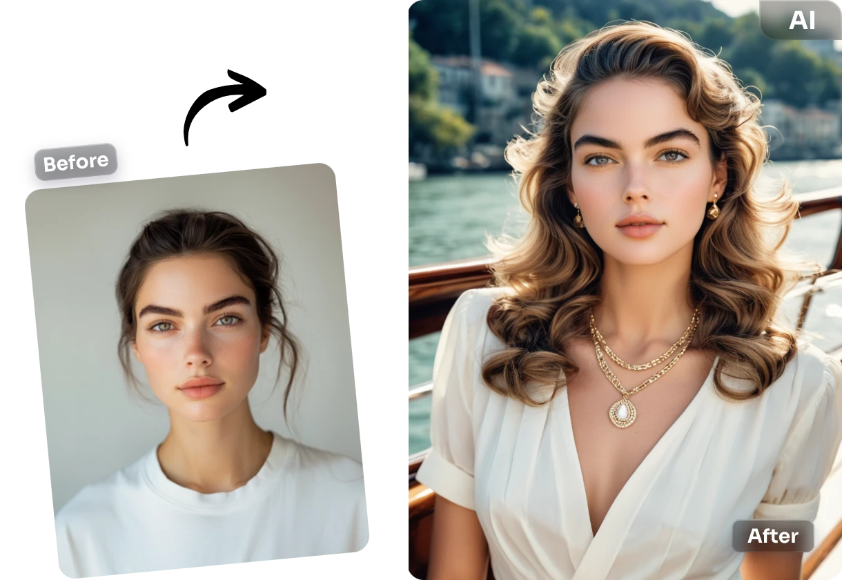 AI Easeを使って、毎日の自撮り写真から魅力的な出会い系プロフィール写真を生成する
