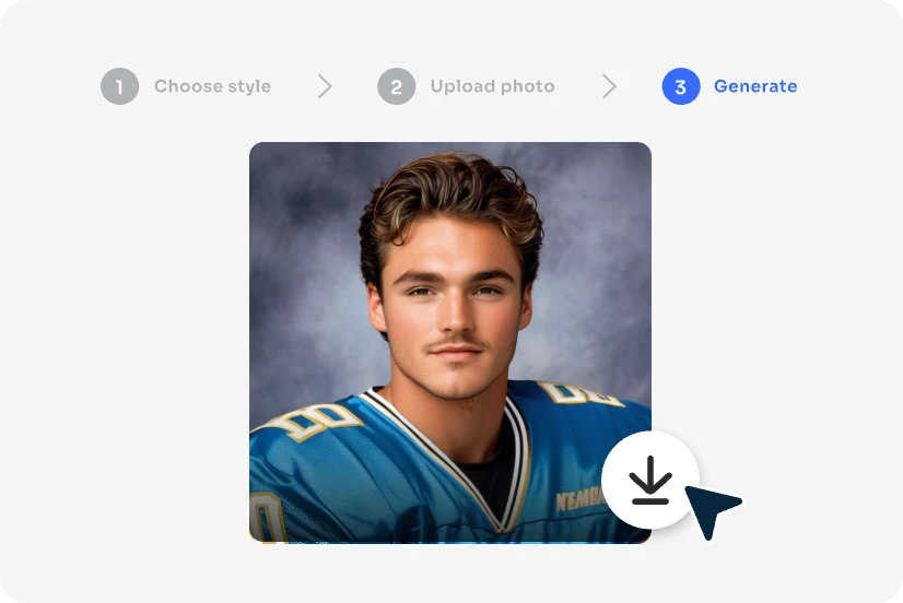 generate the yearbook style photo and download