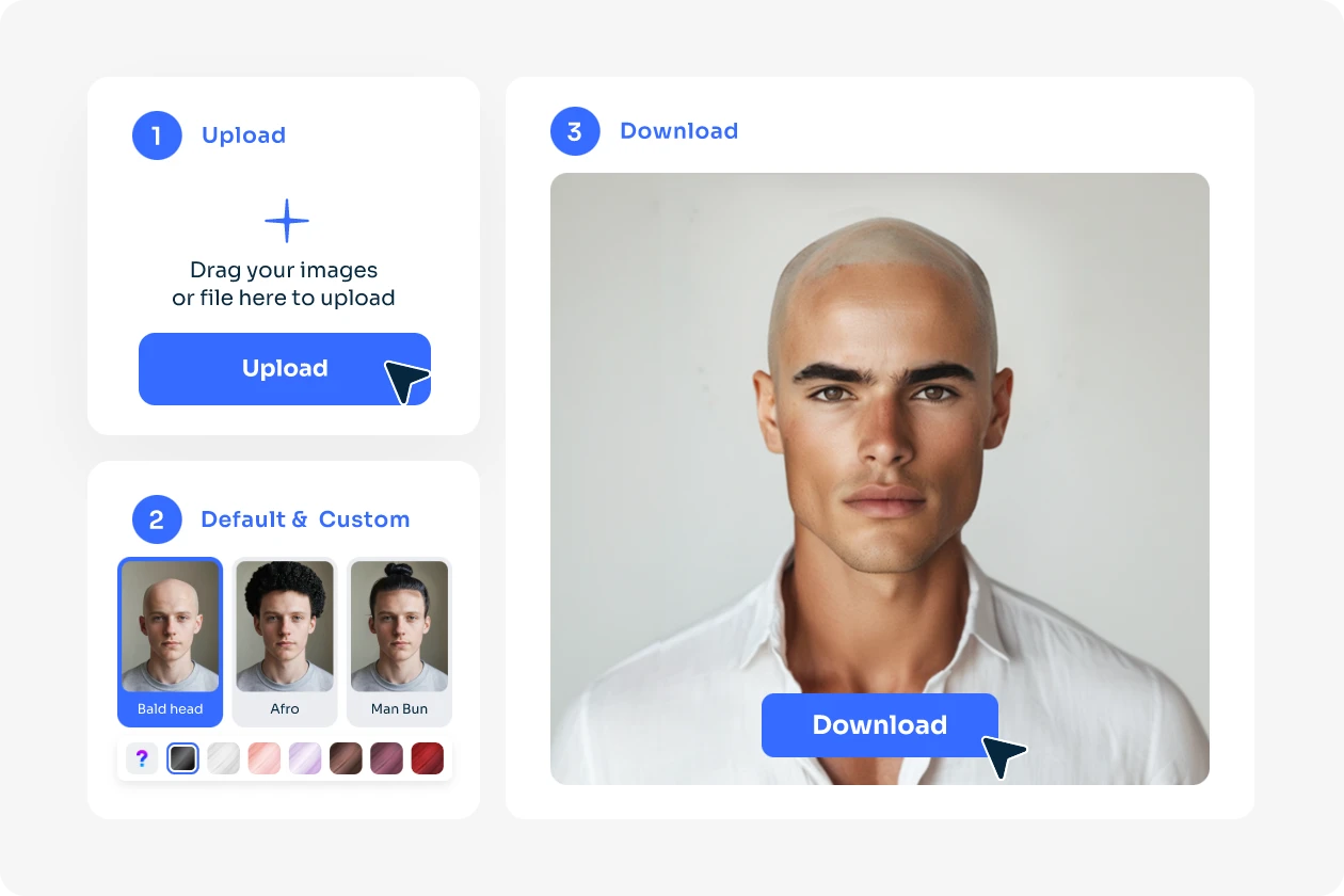 cómo usar AI Ease para cambiar el peinado a calvo