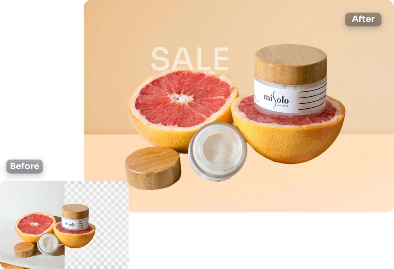 remove and replace an orange background using AI Ease's free AI background remover