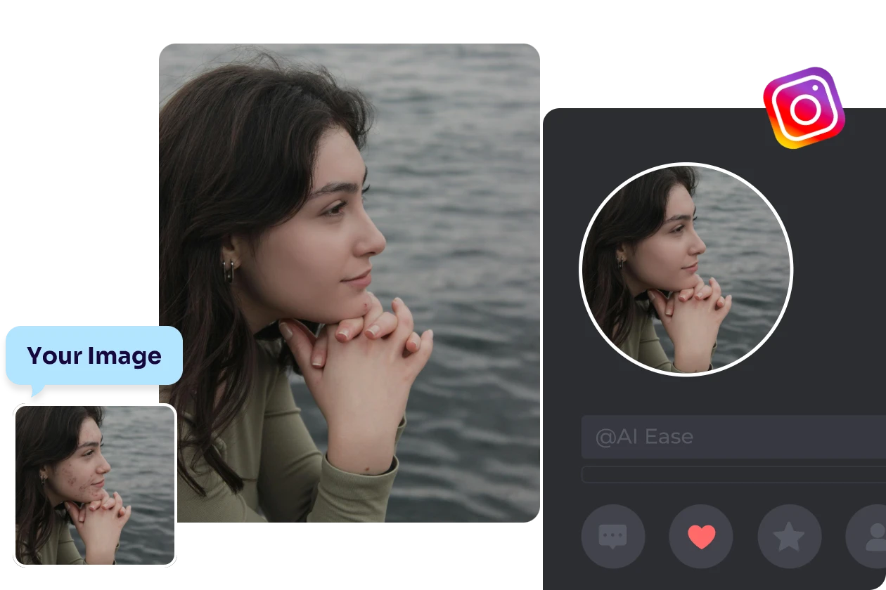 retoucher un portrait de femme et l'utiliser comme photo de profil instagram