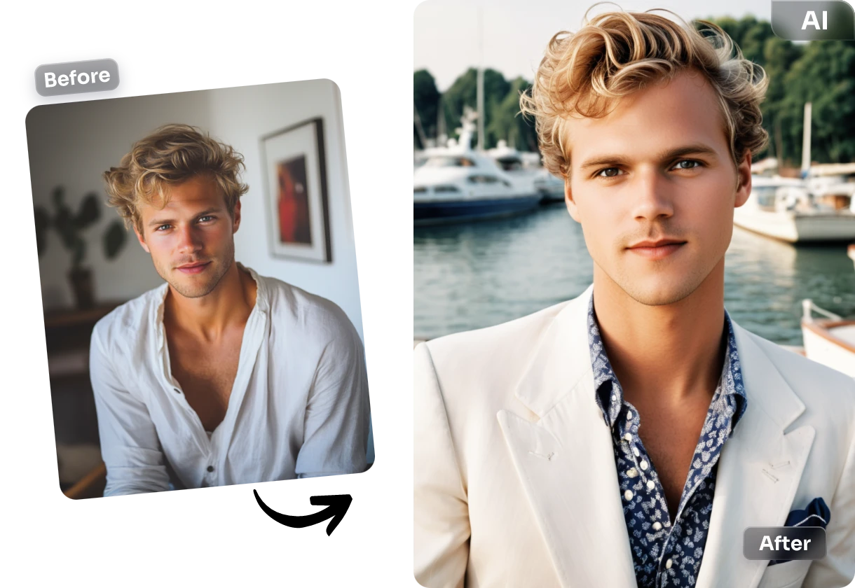 AI Easeで男性の自撮り写真をデートのプロフィール写真に変身させよう