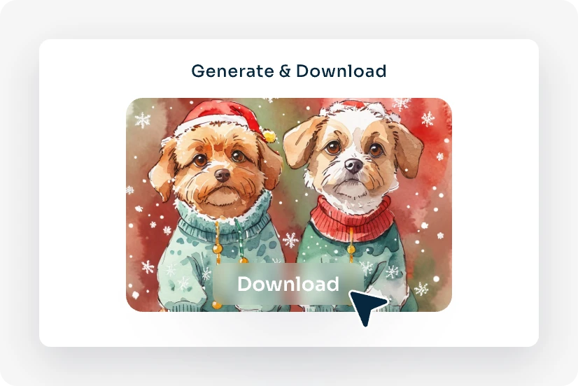 크리스마스를 테마로 한 두 마리 개