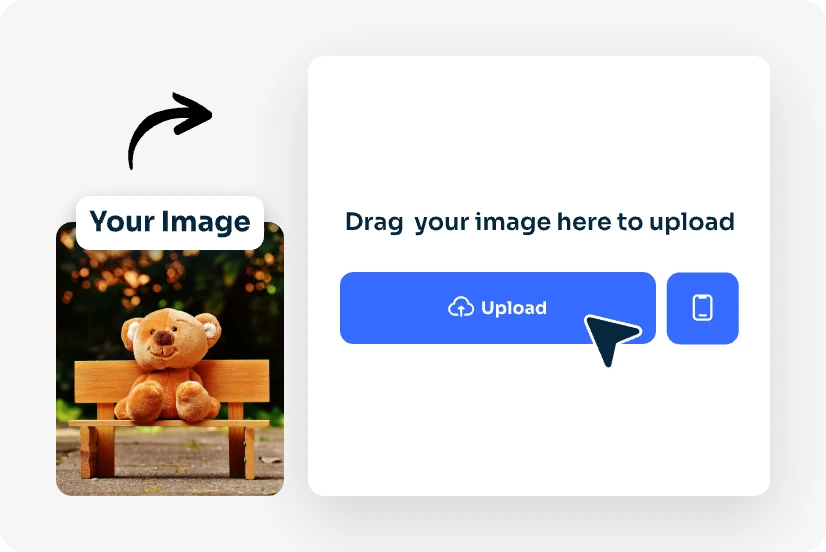 Télécharger une photo d'un jouet en forme d'ours dans l'outil de filtrage d'aiease ai