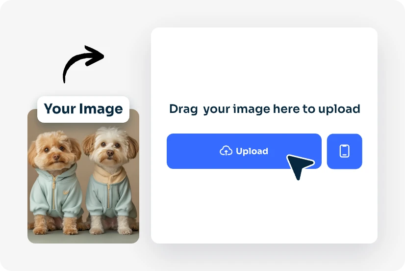 귀여운 강아지 두 마리의 사진을 아이에이즈에 업로드하세요.