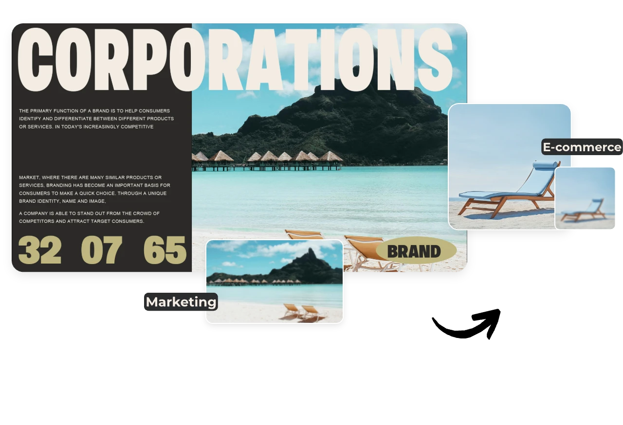 mejore una foto de playa con aiease hd photo converter y utilícela como material de marketing y comercio electrónico