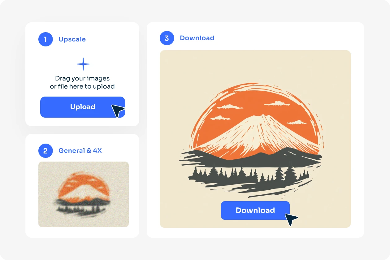 use AI Ease to upscale logo