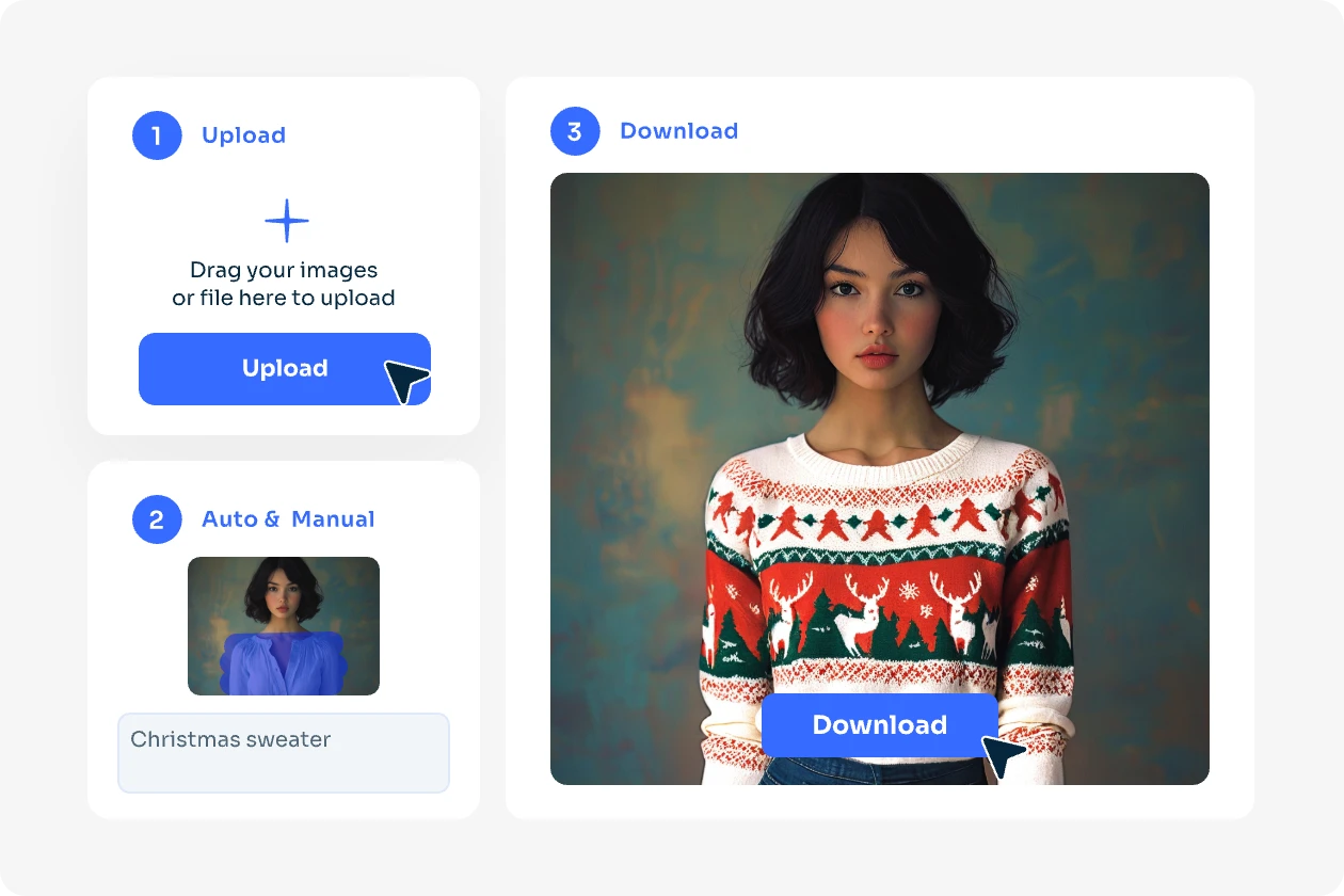 Verwenden Sie ai ersetzen, um ai Weihnachtspullover in ai Leichtigkeit zu erzeugen