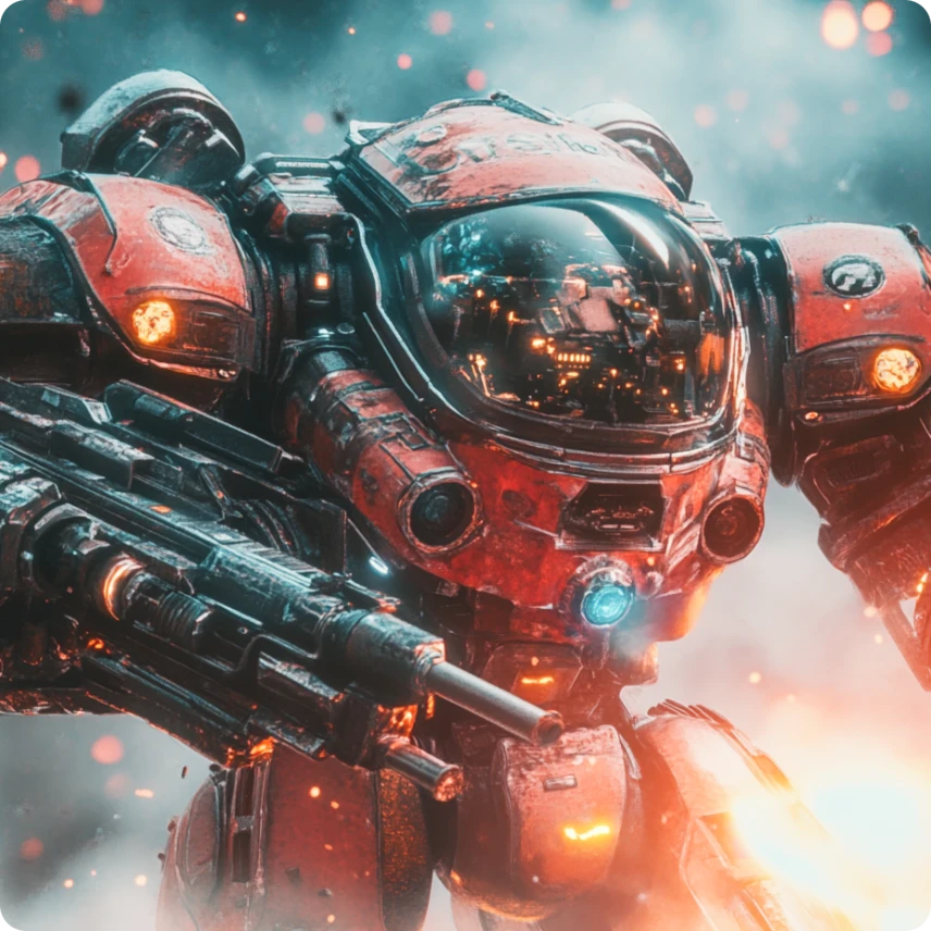 un robot dominante y poderoso