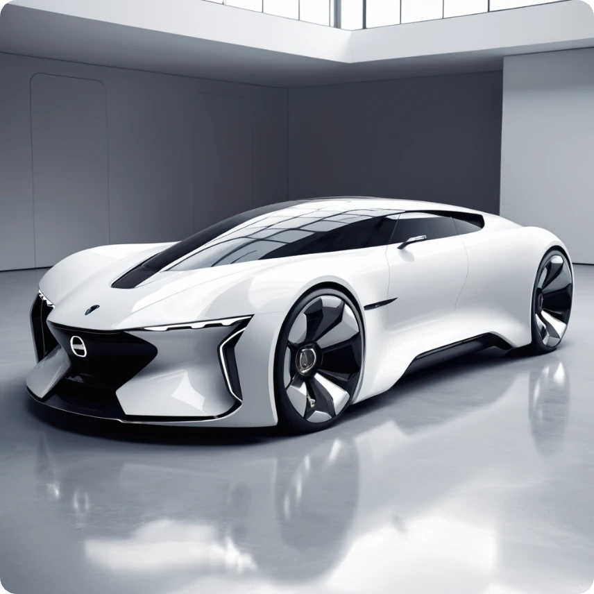 un coche móvil moderno y atractivo diseñado por ai