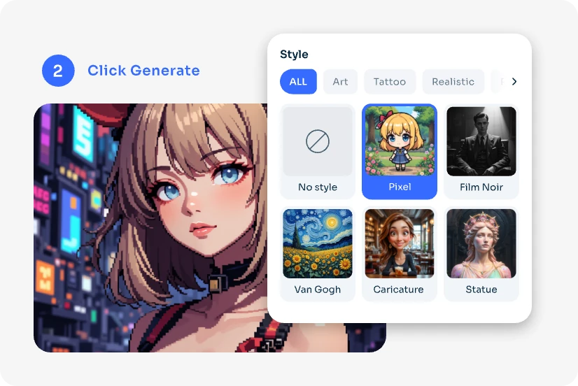 scegliere lo stile del pixel