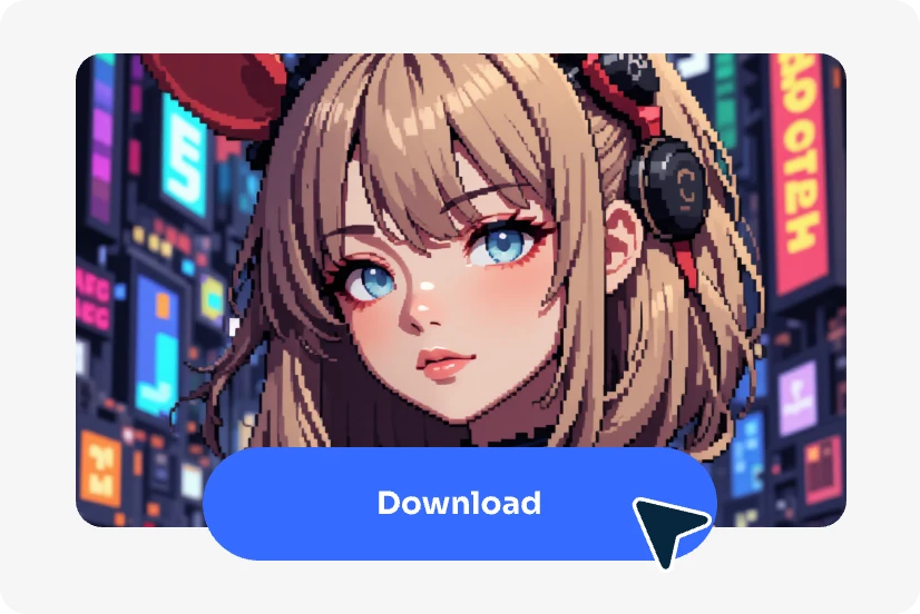 scaricare l'immagine pixel art generata da ai